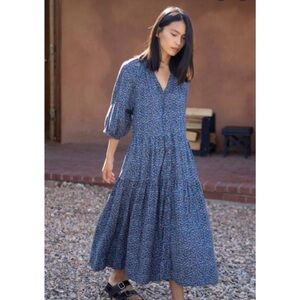 NWT Apiece Apart Mitte Floral Print Long Sleeve Cotton Mesa Dress